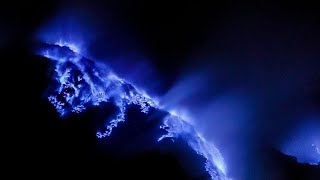 The Weird Active Volcano with Blue Lava; Kawah Ijen in Indonesia