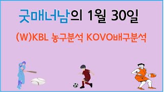 1월 30일 kbl분석 , kovo분석 , 프로토분석 , 스포츠분석 , 농구분석 , 배구분석