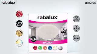 Plafon LED SMART 24W WiFi DAMIEN 5540 Rabalux. Wbudowany timer, sterowany z pilota.