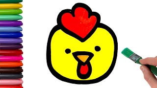 @drawing a picture of a chick for kids  | рисуем цыпленка | 아이들을 위한 병아리 그림 그리기