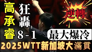 新加坡大滿貫最大爆冷！高承睿大心臟爆冷逆轉法國一哥，決勝局3-8到11-9打到勒布倫都要哭出來了|| 高承睿 VS F.勒布倫 || KAO Cheng-Jui vs Felix LEBRUN