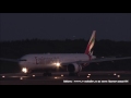 ✈dusk of landing エミレーツ航空 emirates landing narita rwy34r成田空港 東雲の丘