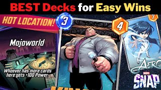 BEST DECKS for EASY WINS at Mojoworld (NEW Hot Location) - Marvel Snap