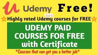 Udemy Free Courses Online with Certificate - Udemy Coupon Code 2023  [100% OFF Coupon]