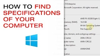 🔴 How to Find the Specifications of Your Computer