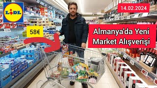 🛒 Almanya Yeni Market Alışverişi #lidl ❌️ Güncel Market Fiyatları - Market Alışverişi - 14.02.2024