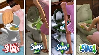 Sims 1 vs Sims 2 vs Sims 3 vs Sims 4 - Cleaning