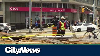 Scaffolding falls near Spadina and Bremner causing a traffic headache