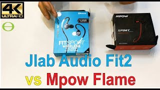 JLab Audio Fit2 Sport Earbuds versus Mpow Flame Bluetooth Headphones