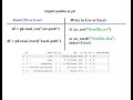 Python for DA, AI, ML - Read and Write to Excel - Python Pandas