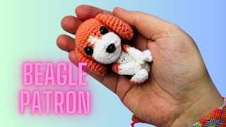 Amigurumi Perro Beagle, patrón gratis, llavero