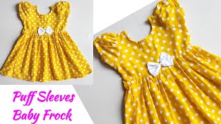 Puff Sleeves Baby Frock Cutting and stitching |Baby Frock Cutting and stitching for 2-3 year