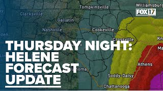 Thursday night's Helene forecast from Nashville's Code Red Weather Team