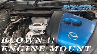 Mazda CX 5 Blown Engine mount 2.0L \u0026 2.5L How to Fix Replacement.