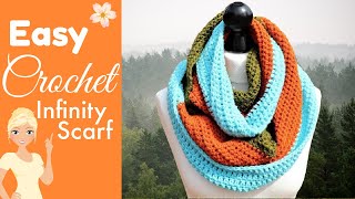 How to Crochet a FAST & EASY Infinity Scarf for Absolute Beginners! | The Secret Yarnery