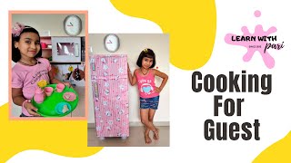 Cooking game in Hindi Part-10 | Cooking for Guest Morning to Night| Kitchen Set  / #LearnWithPari