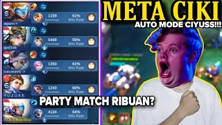 META CIKI BARENG PARTYAN NGEJAR MMR TOP GLOBAL HERO MOBILE LEGENDS