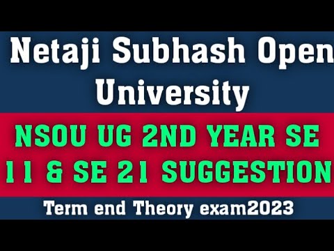 Nsou Ug 2nd Year Se 11 Suggestion 2023/ Nsou Ug 2nd Year Se 21 ...