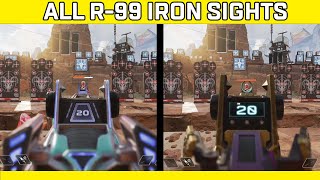 Comparing All R-99 Iron Sights - Which Is The Best? | Apex Legends #Shorts
