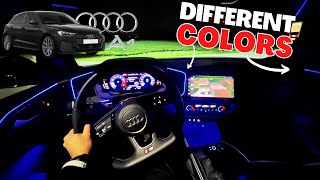 Sporty but Slow? 2023 Audi A1 POV Night Drive Ambient Lighting