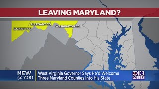 West Virginia Governor Says He'd Welcome Three Maryland Counties Into His State