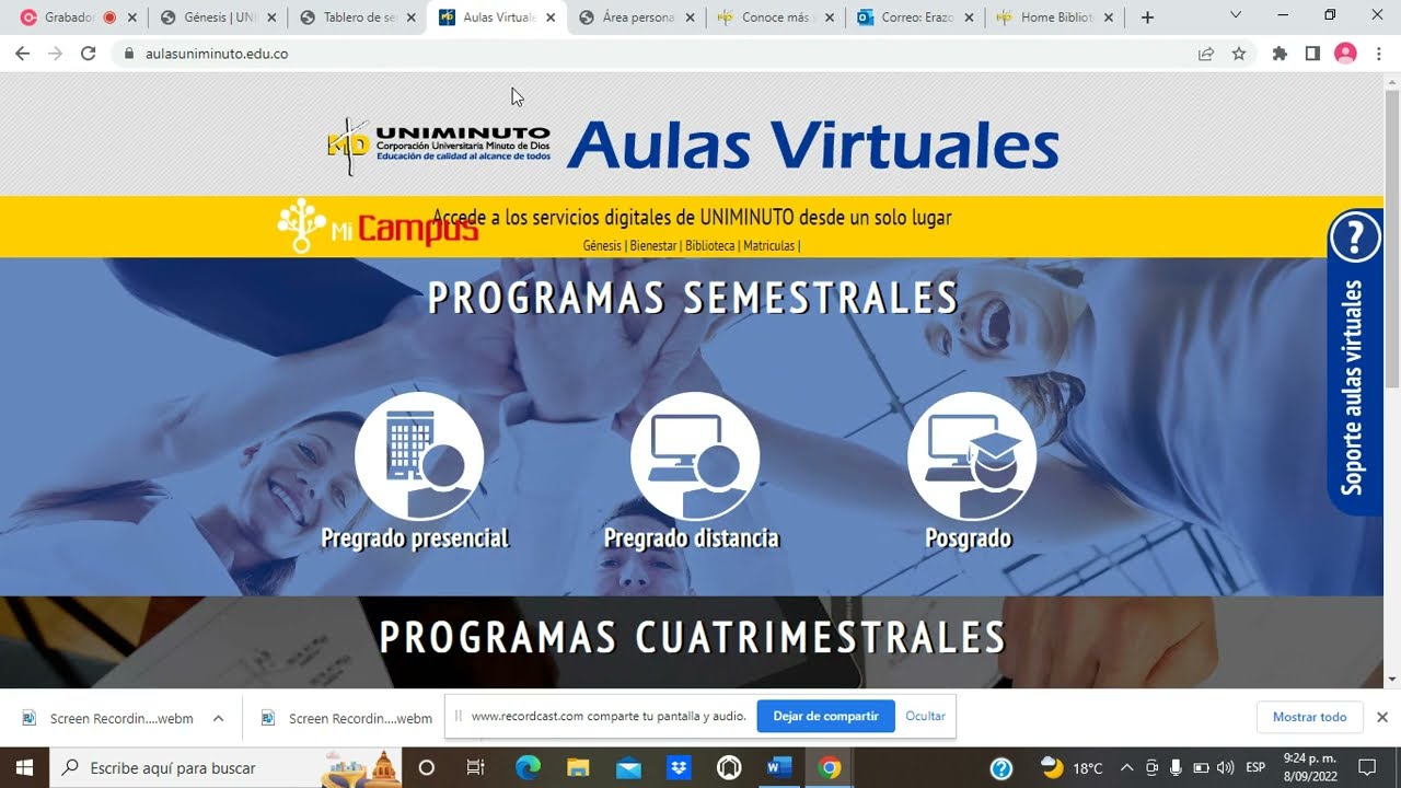 ASPECTOS BASICOS RELACIONADOS CON AULAS VIRTUALES DE UNIMINUTO - YouTube