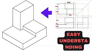 Isometric Drawing Tutorial: Creating a 3D Box from 2D Views | Drawing Solution