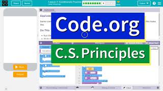Code.org Lesson 7.8 Conditionals Practice | Answer Tutorial | Unit 4 CS Principles (2022 Version)