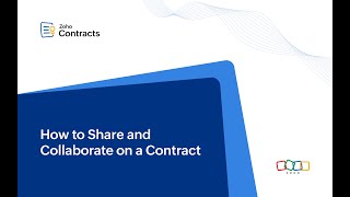 Zoho Contracts | How to Share and Collaborate on a Contract | Tutorial