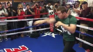 Canelo Alvarez shadow boxing 2 weeks before Amir Khan clash- Media workout video