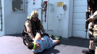 HMCS REGINA's Naval Boarding Party conducts a mock boarding