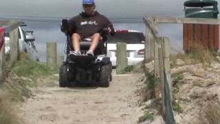 Extreme X8 by Magic Mobility - 4wd Wheelchair doing sandy Stairs