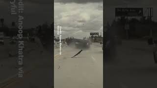 Tire Shoots Off Truck and Flips Car on Los Angeles Freeway