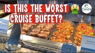 Is This the WORST CRUISE BUFFET? Italian Costa Luminosa Cruise Ship - Food Review