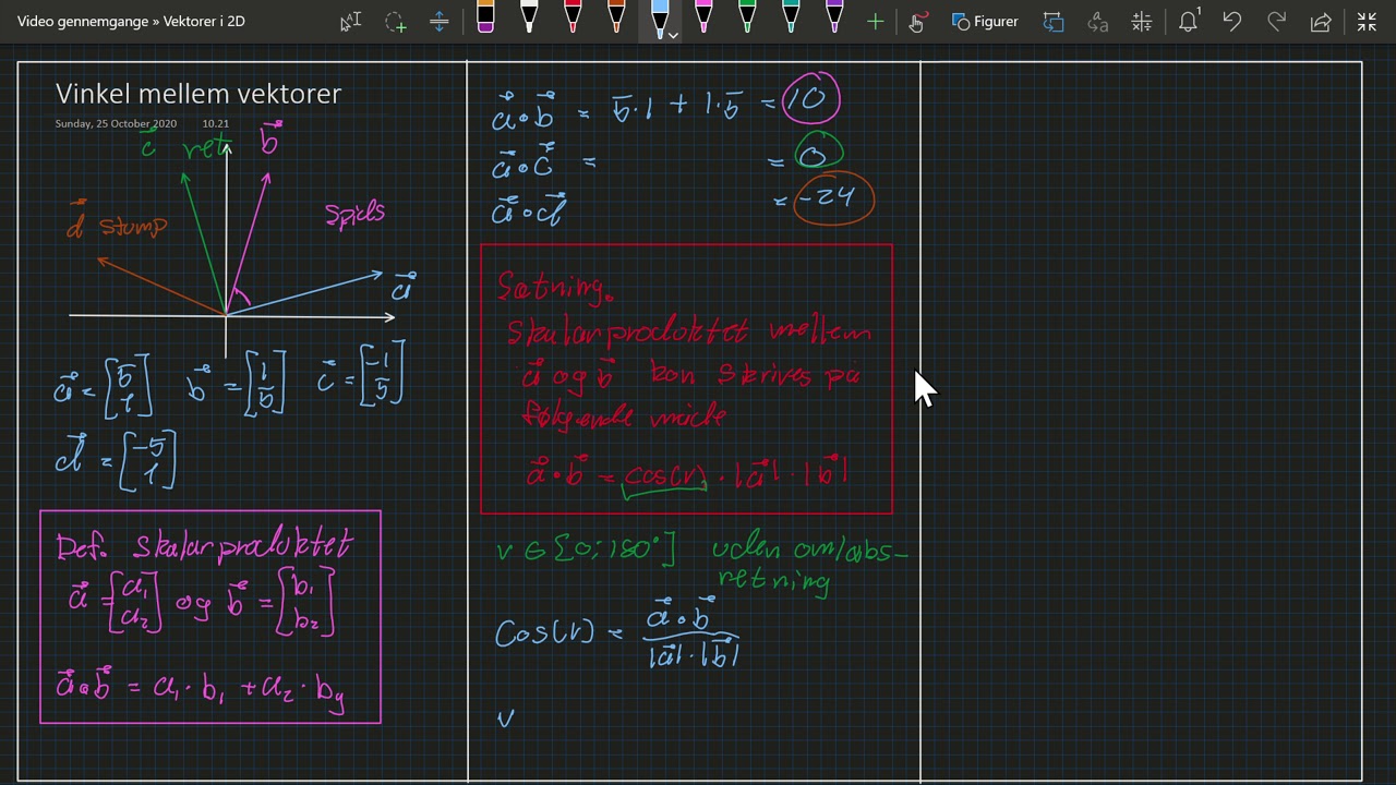 Vinkel Mellem Vektorer - YouTube