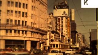 1960s Japan, Traffic and Street Scenes, Busy Roads, Colour Footage