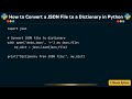 How to Convert a JSON File to a Dictionary in Python