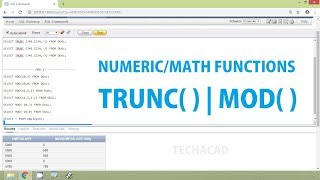 Oracle Tutorial - Numerical/Math Functions TRUNC | MOD