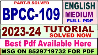 bpcc 109 tutorial solved 2023-24 in english / bpcc 109 part b solved 2023-24 / bpcc 109 tutorial