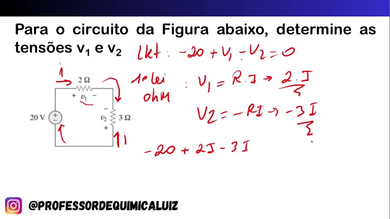 Para O Circuito Da Figura Abaixo, Determine As Tensões V1 E V2 - YouTube