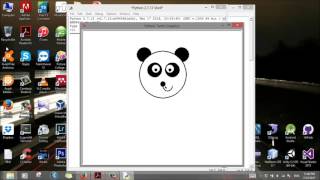 Drawing a Panda Face using Python Turtle Graphics