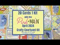 Pink & Main April 2024 Crafty Courtyard Kit 20 Cards using #KendrasCardChallenge14 - Free Printable!