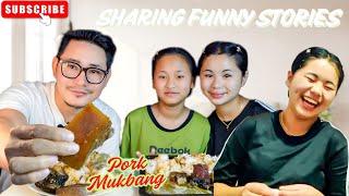 Smoked pork with Axone cooked in SUMI style Mukbang | Funny stories sharing#mukbang