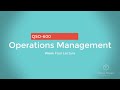 QSO-600 Operations Management Week 4 Lecture