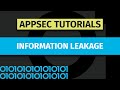 Information Leakage - Veracode AppSec Tutorials