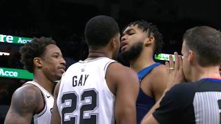 Karl-Anthony Towns and Rudy Gay Get Into Face-To-Face Altercation