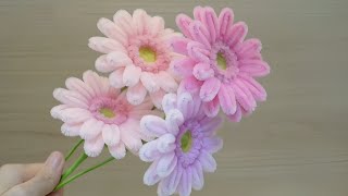 DIY Gerbera Flowers | how to make gerbera flowers easily using pipe cleaners | fuzzy stick flower