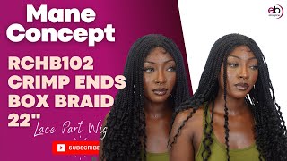 Mane Concept HD Inspire Braid Lace Part Wig - RCHB102 CRIMP ENDS BOX BRAID 22\