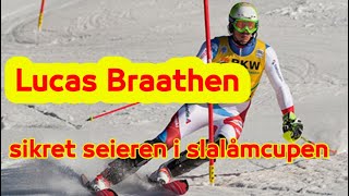 Lucas Braathen sikret seieren i slalåmcupen da han kjørte ned til 2.-plass i slalåmfinalen i Soldeu.