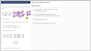 Simplifying rational expressions (error analysis)